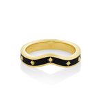 Marrow Fine Jewelry Étoile Curved Black Enamel Band [Yellow Gold]