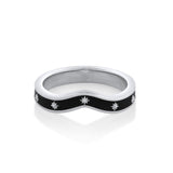 Marrow Fine Jewelry Étoile Curved Black Enamel Band [White Gold]