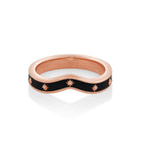 Marrow Fine Jewelry Étoile Curved Black Enamel Band [Rose Gold]