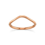 Marrow Fine Jewelry Dainty Everyday Wave Shaped Stacking Band Ring [Rose Gold]