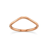 Marrow Fine Jewelry Dainty Everyday Wave Shaped Stacking Band Ring [Rose Gold]