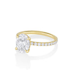 Marrow Fine Jewelry Oval White Diamond Pavé Band Francesca Engagement Ring [Yellow Gold]