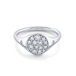 Marrow Fine Jewelry White Diamond Full Moon Two Stars Signet Ring [White Gold]