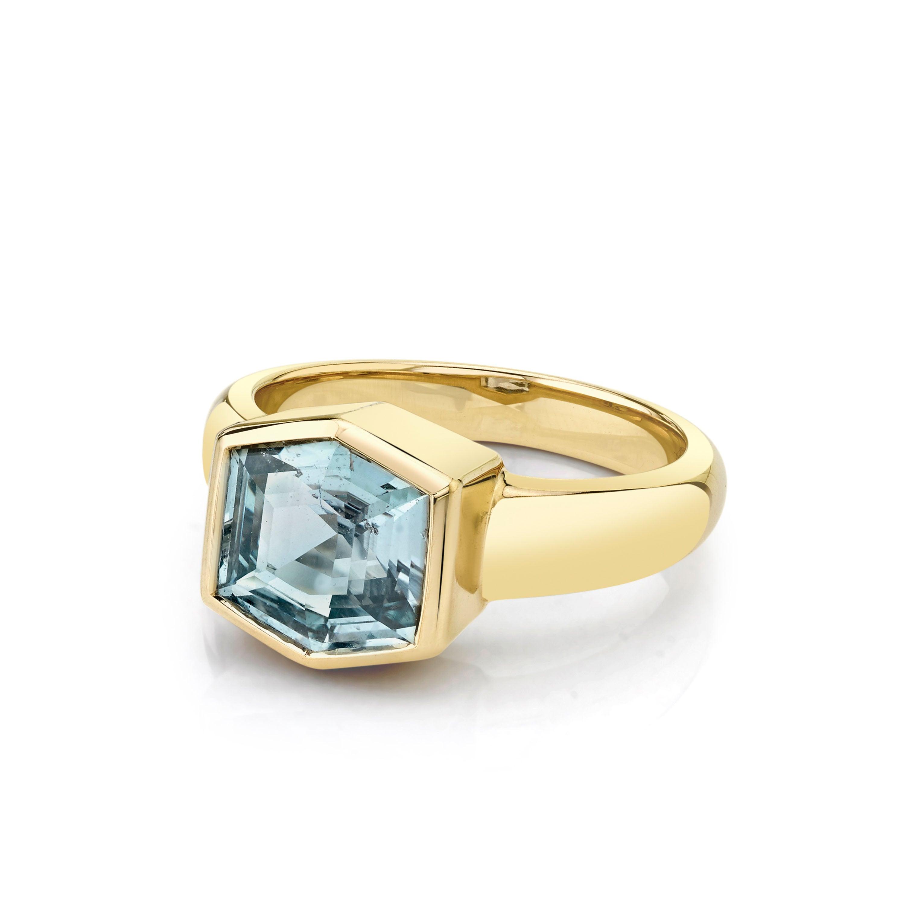 Marrow Fine Jewelry Green Sapphire Hexagon Ring [Yellow Gold]