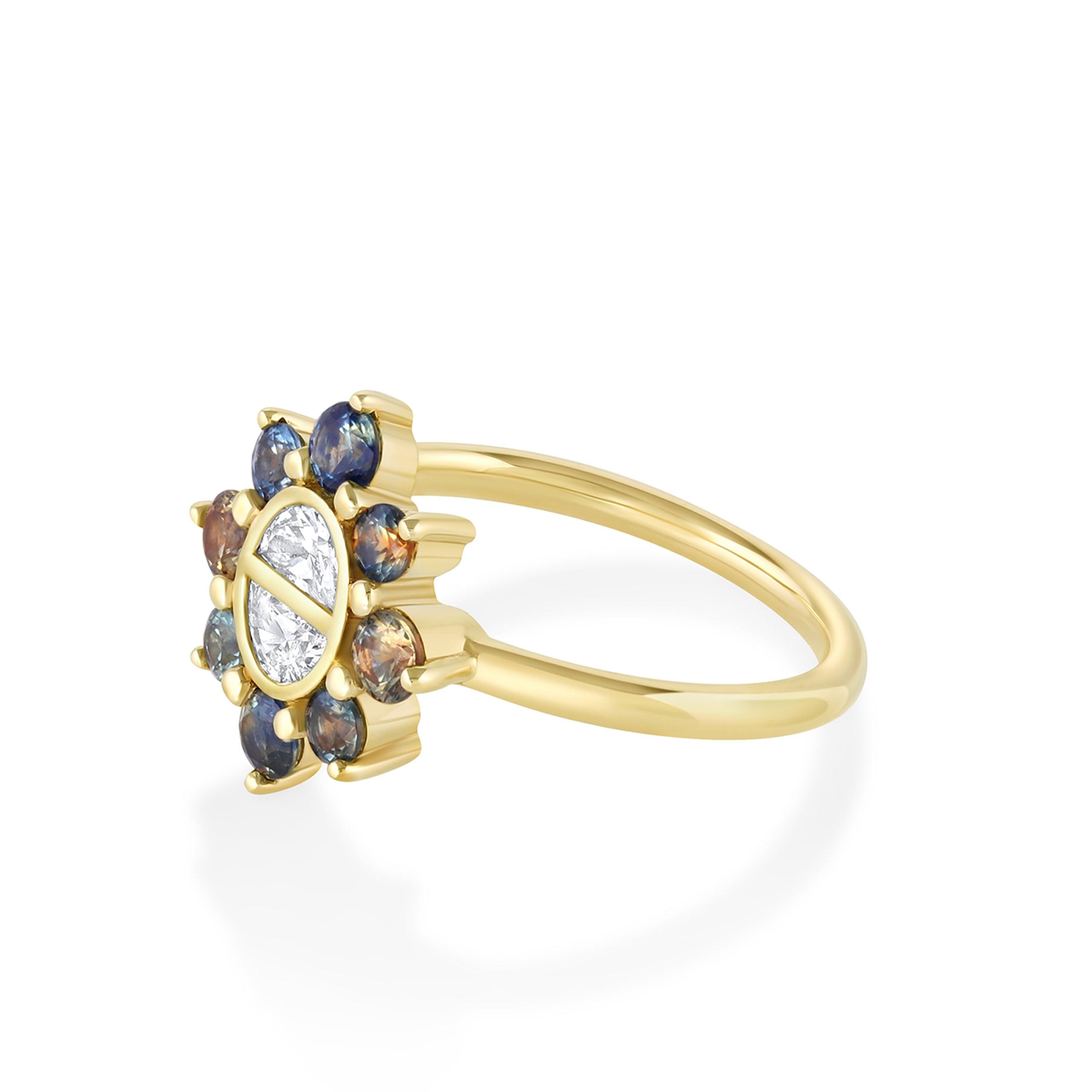 Marrow Fine Jewelry Half Moon Diamond Ballerina Ring [Yellow Gold]