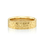 Marrow Fine Jewelry Hammered Metal Gold Men's Wedding Band with Burnished Birthstone Inside [Yellow Gold] [Yellow Gold]