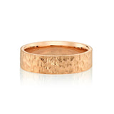 Marrow Fine Jewelry Hammered Metal Gold Men's Wedding Band with Burnished Birthstone Inside [Yellow Gold] [Rose Gold]