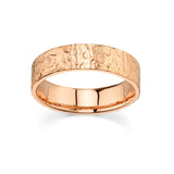 Marrow Fine Jewelry Hammered Metal Gold Men's Wedding Band with Burnished Birthstone Inside [Yellow Gold] [Rose Gold]