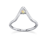 Marrow Fine Jewelry Traingle Stacking Ring With Opal Accent in Triangle Peak [White Gold]