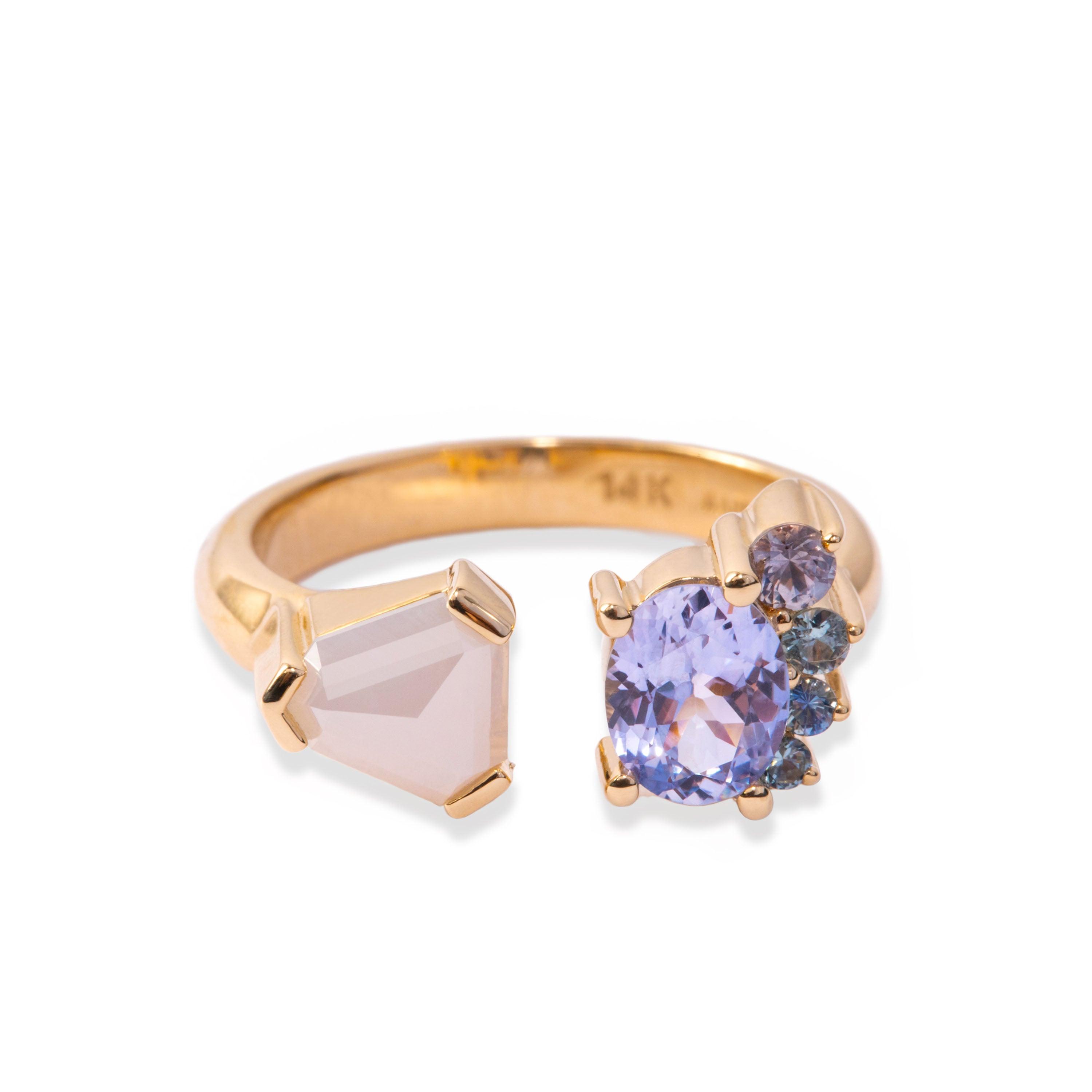 Marrow Fine Jewelry Diamonds & Sapphires Open Shank Ring [Yellow Gold]