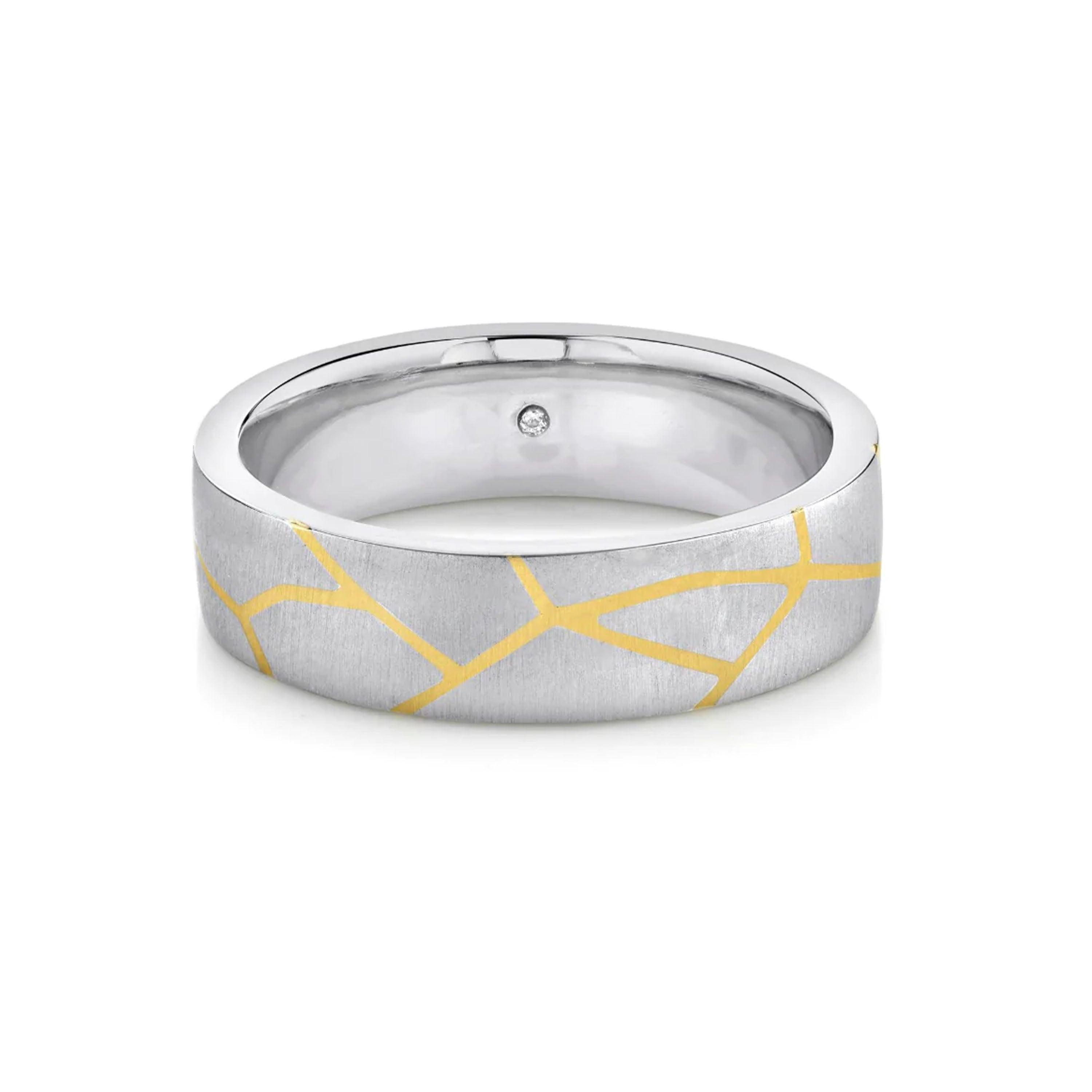 Marrow Fine Jewelry Kintsugi Pottery Inspired Men's Wedding Band