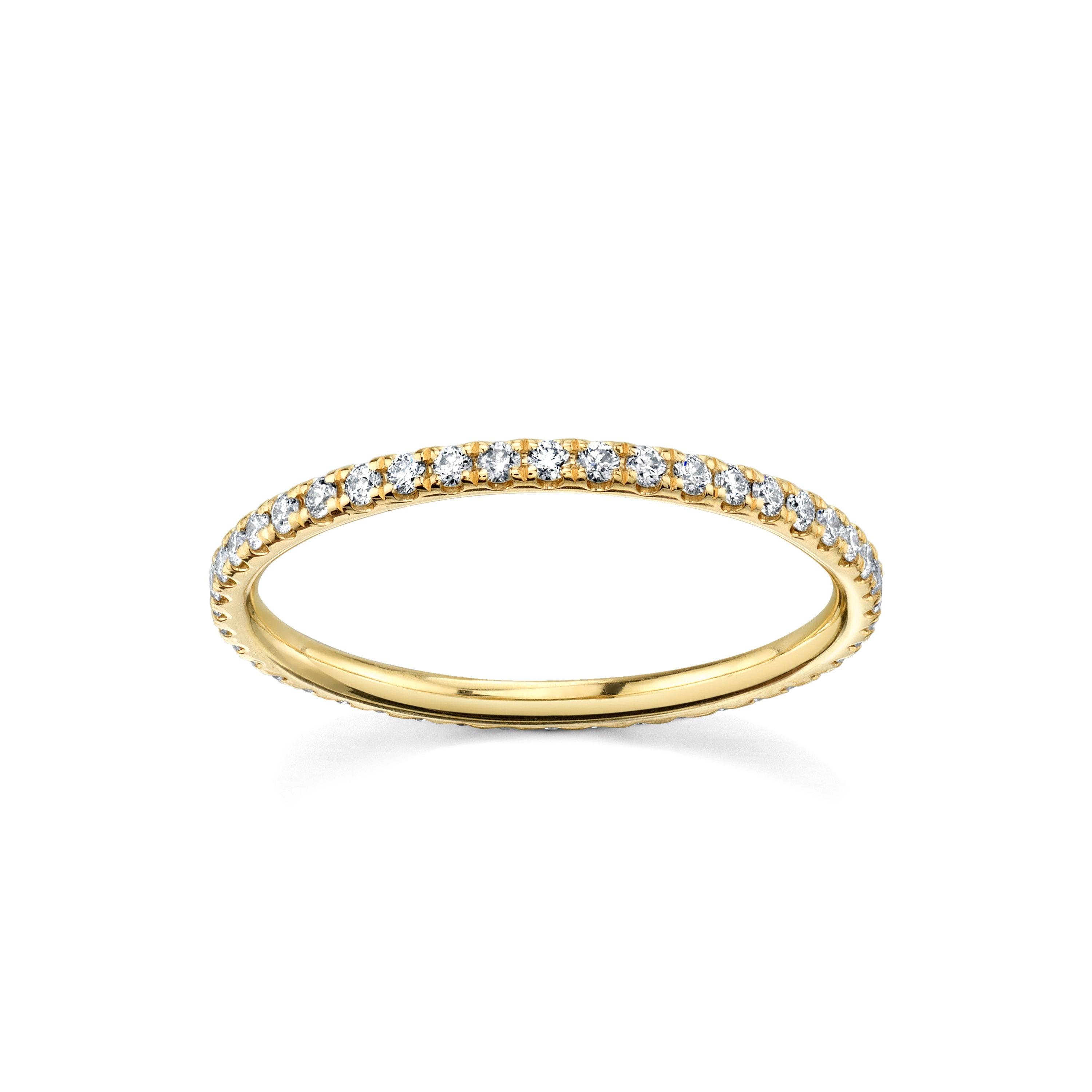 Marrow Fine Jewelry White Diamond Pave Eternity Stacking Band [Yellow Gold]