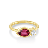 Marrow Fine Jewelry Bezel Set Spinel And Diamond Toi Et Moi Ring [Yellow Gold]