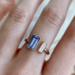 1.40ct Tanzanite & White Diamond Toi et Moi Ring - Marrow Fine