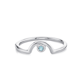 Marrow Fine Jewlery Aquamarine Blue  March Birthstone Arch Band [White Gold]