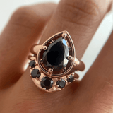 3.10ct Black Diamond Pear Georgia Ring - Marrow Fine