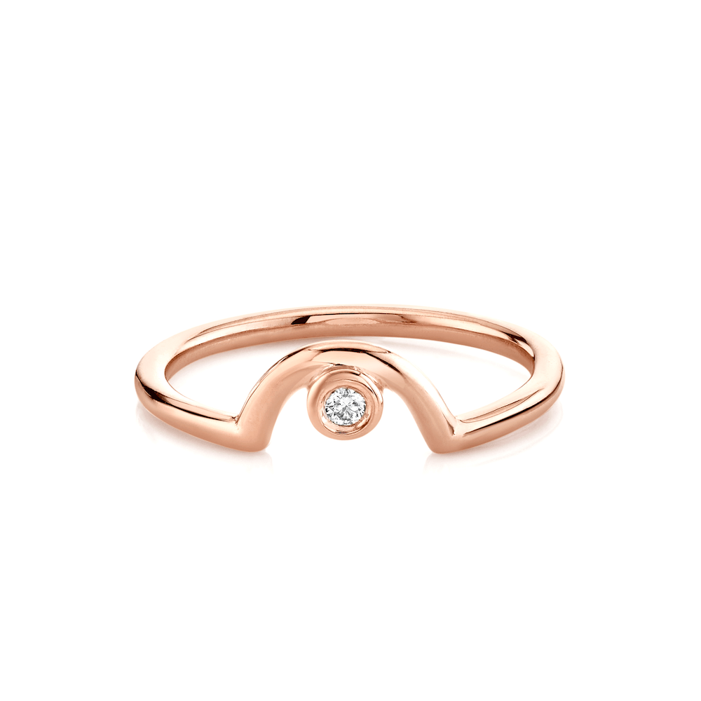 Marrow Fine Jewelry Diamond Arch April Birthstone Band [Rose Gold]