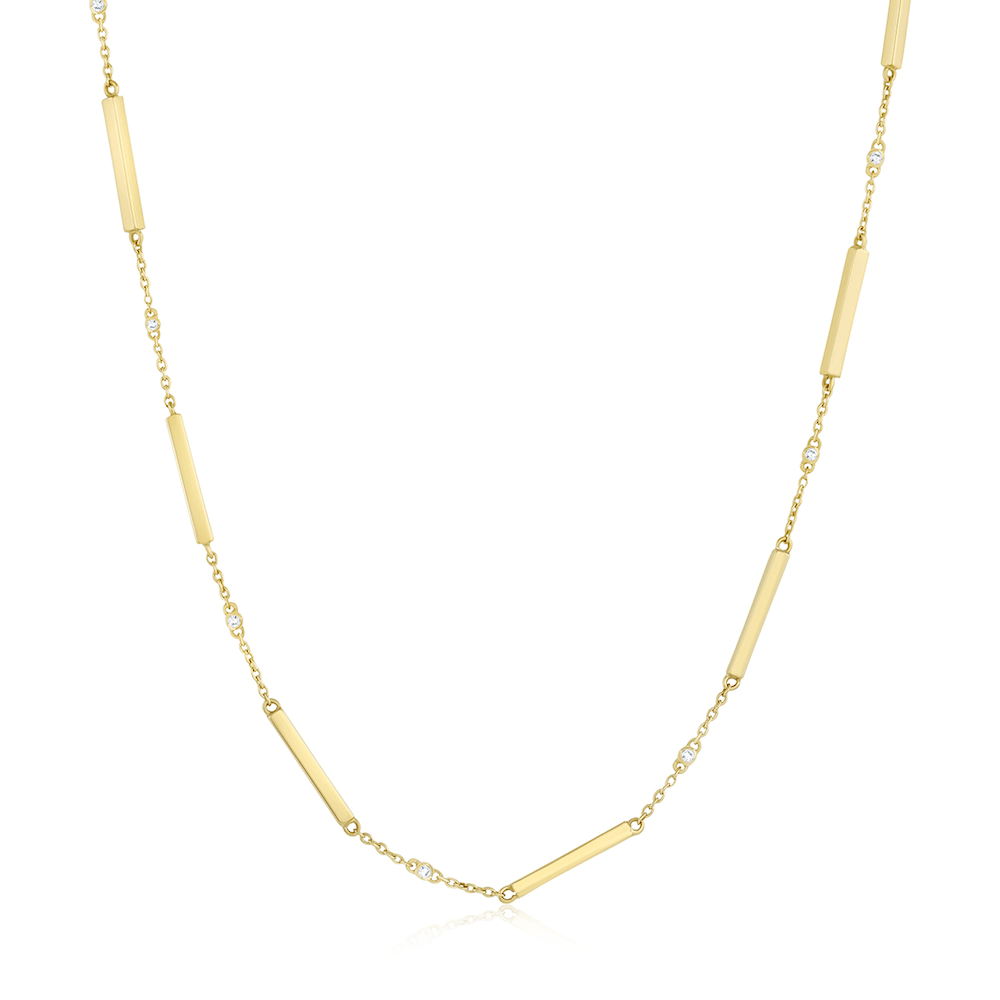 Lilac Diamond Chain Necklace [yellow gold]