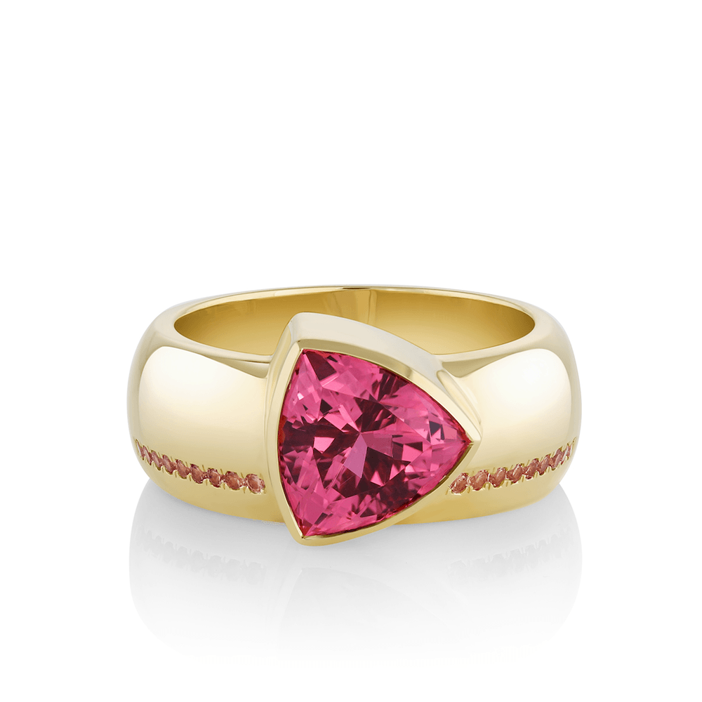 Marrow Fine Jewelry Tourmaline Trillion Cigar Band [Yellow Gold]