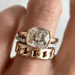 3ct Cushion Cut Half-Bezel Engagement Ring - Marrow Fine