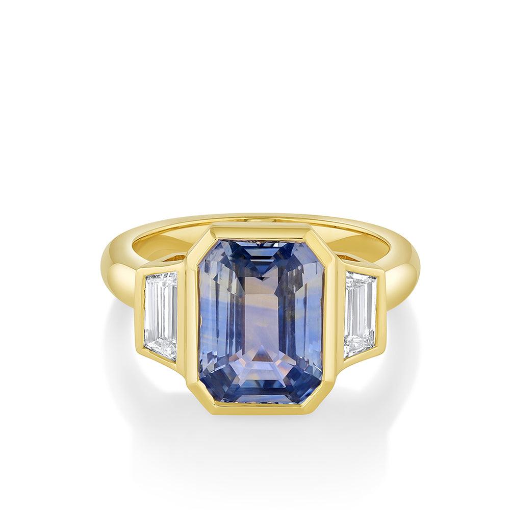 Marrow Fine Jewelry Bicolor Sapphire White Diamond Ring [Yellow Gold]