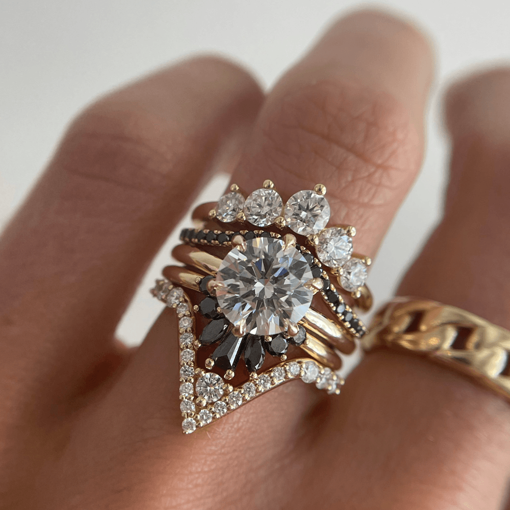 White Diamond Divine Triangle Ring - Marrow Fine