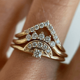 Marrow Fine Jewelry White Diamond Triangle Nesting Stacking And Wedding Ring