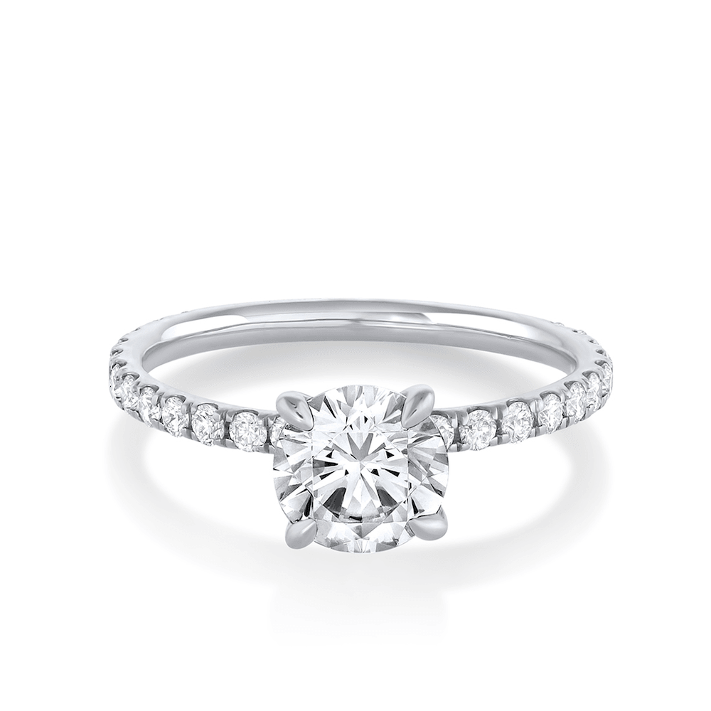 Marrow Fine Jewelry White Diamond Frankie Pave Band Engagement Ring [White Gold]