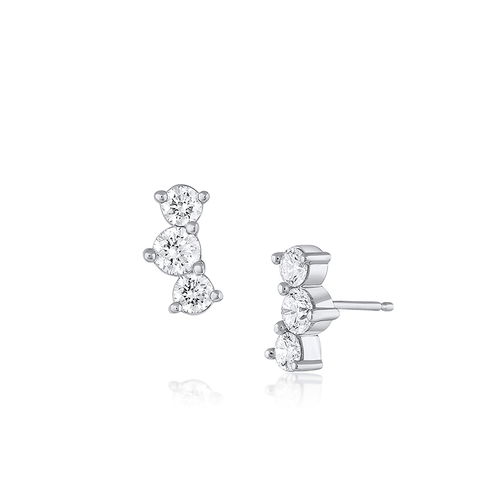 Marrow Fine Jewelry Large White Diamond Orion Studs [White Gold]