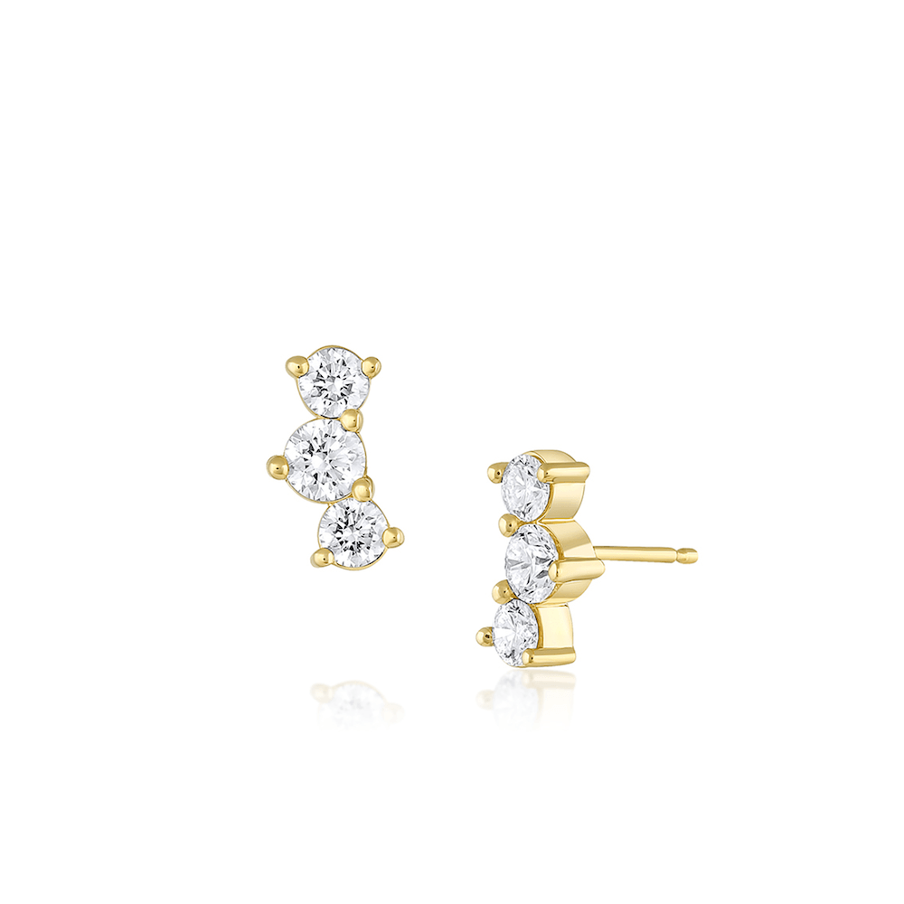 Marrow Fine Jewelry Large White Diamond Orion Studs [Yellow Gold]