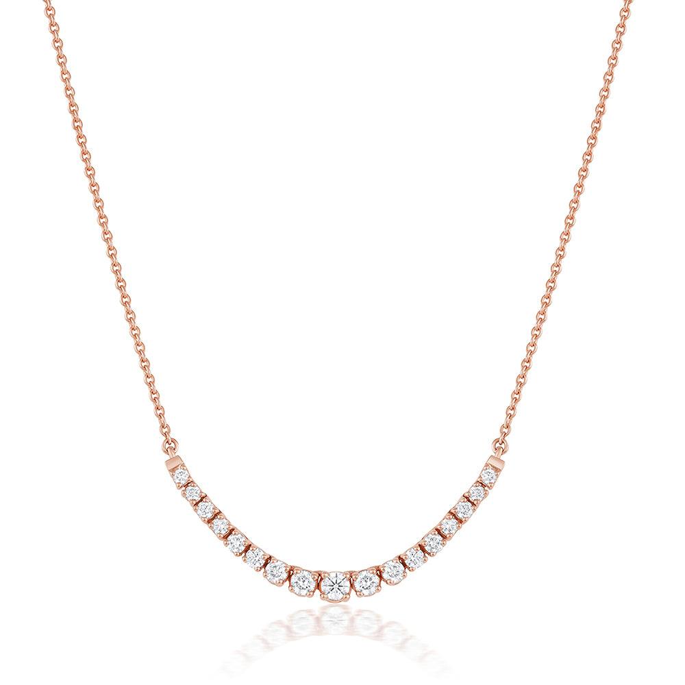 Marrow Fine Jewelry Venus White Diamond Graduated Necklace [Rose Gold]