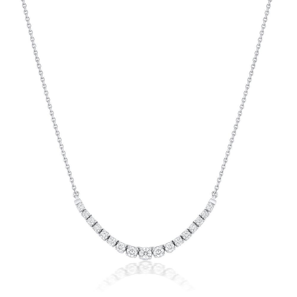 Naomi White Diamond Graduated Necklace [White Gold]