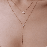 Marrow Fine Jewelry Opal Pear Lariat Solid Gold Chain Necklace 