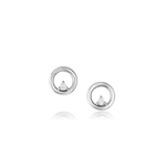 Marrow Fine Jewelry White Diamond Orbit Hoop Studs [White Gold]