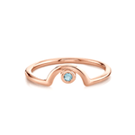 Marrow Fine Jewlery Aquamarine Blue  March Birthstone Arch Band [Rose Gold]