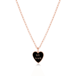 Marrow Fine Jewelry Til Death Black Enamel Pendant Necklace [Rose Gold]