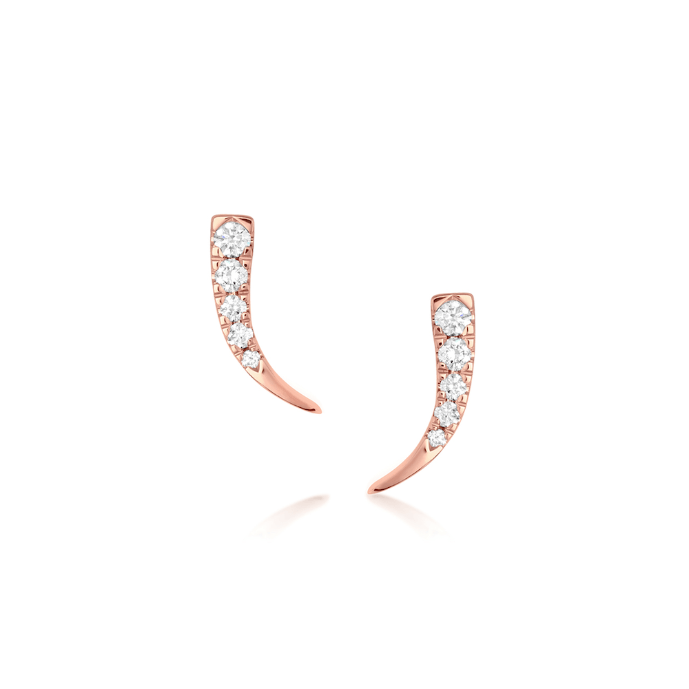 Marrow Fine Jewelry White Diamond Ear Crawlers [Rose Gold]