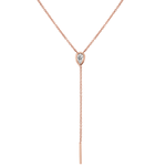 Marrow Fine Jewelry Bezel Set Pear White Diamond Stillwater Lariat [Rose Gold]