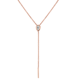 Marrow Fine Jewelry Bezel Set Pear White Diamond Stillwater Lariat [Rose Gold]