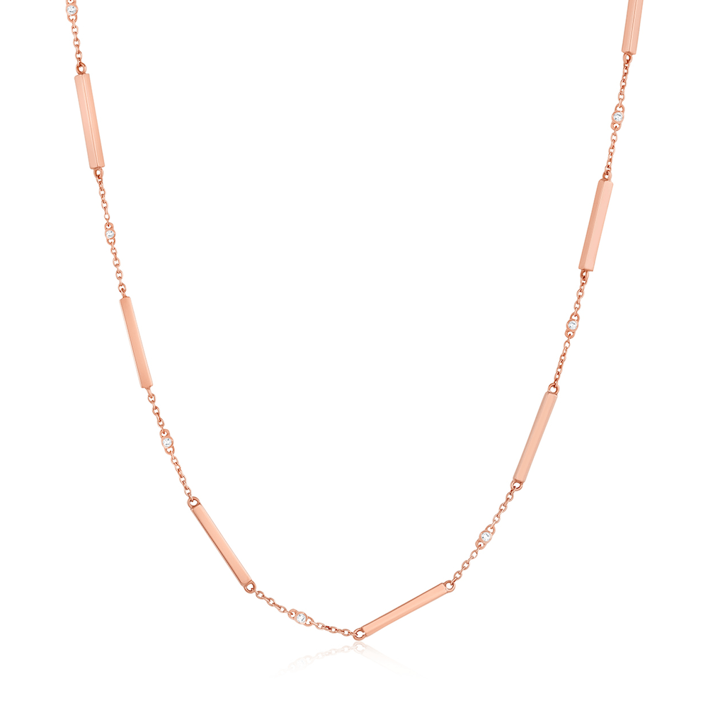 Lilac Diamond Chain Necklace [rose gold]