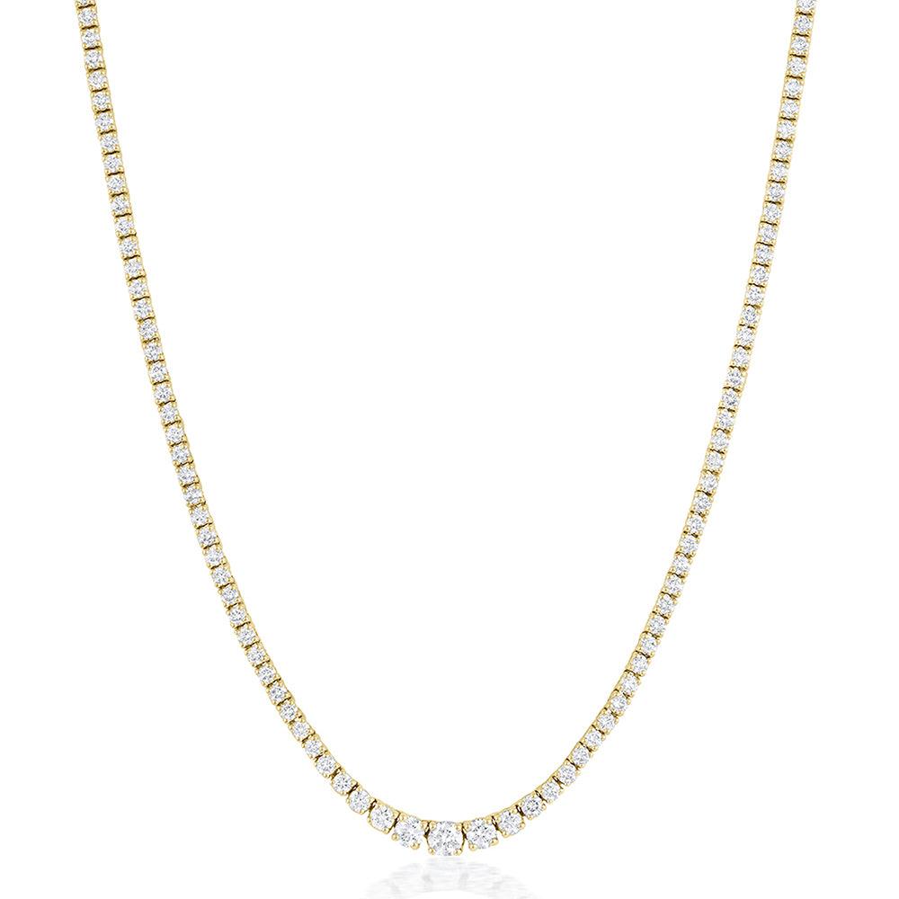 Marrow Fine Jewelry Serena White Diamond Tennis Necklace [Yellow Gold]