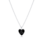 Marrow Fine Jewelry Til Death Black Enamel Pendant Necklace [White Gold]