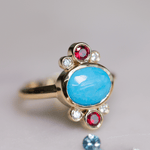 Turquoise & Ruby Relic Ring - Marrow Fine