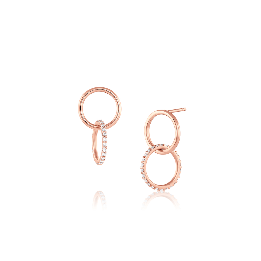 Marrow Fine Jewelry White Diamond Sway Hoops [Rose Gold]