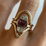 1.24ct Ruby & Half Moon Diamond Ring - Marrow Fine