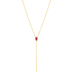 Marrow Fine Jewelry Ruby Stillwater Lariat Layering Necklace [Yellow Gold]