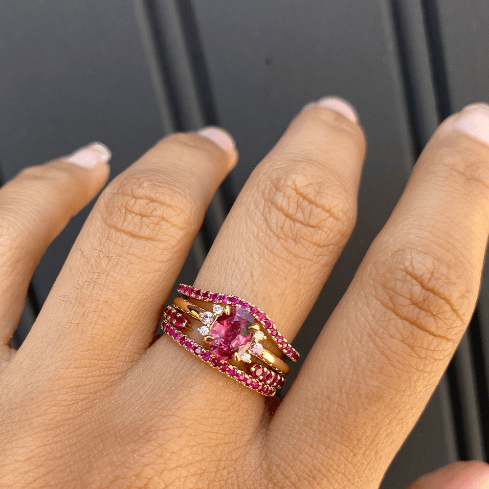 Ruby Whisper Half Eternity Band – Marrow Fine