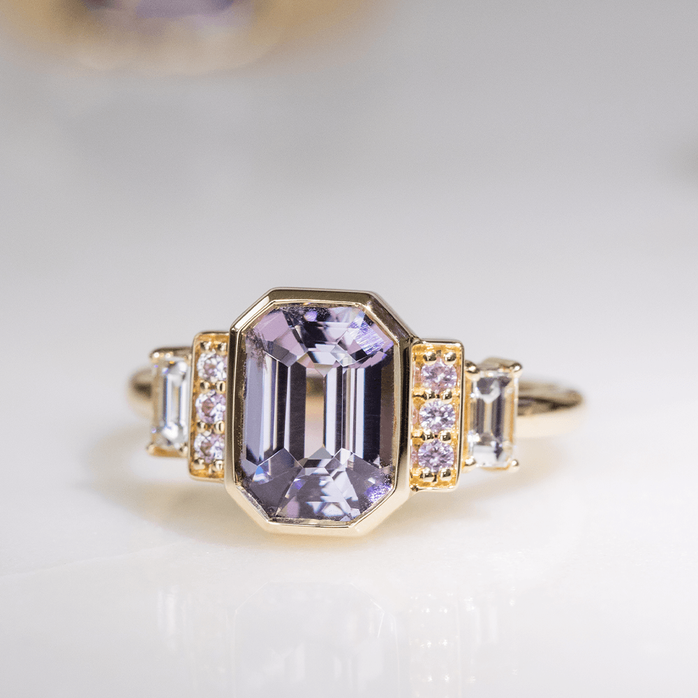 2.30ct Emerald Cut Lavender Spinel Ring - Marrow Fine