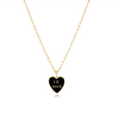 Marrow Fine Jewelry Til Death Black Enamel Pendant Necklace [Yellow Gold]