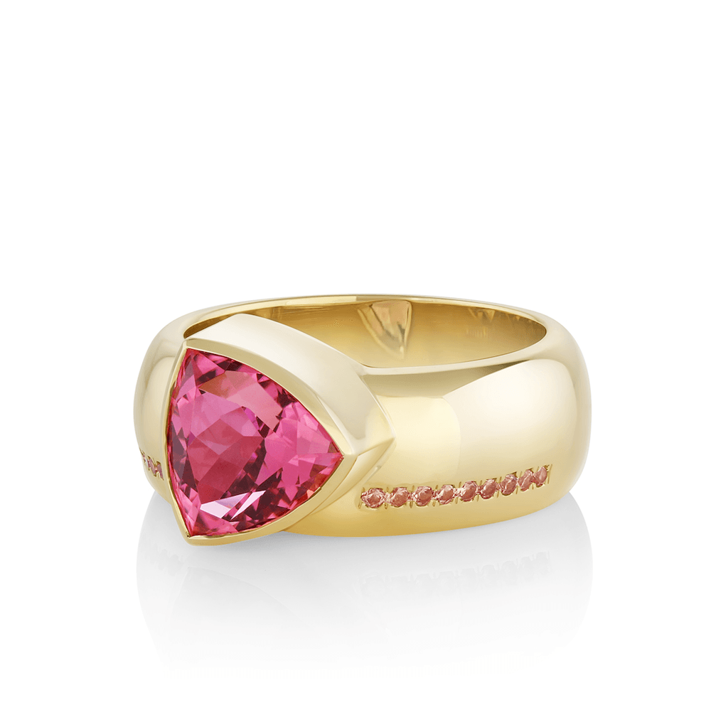 Marrow Fine Jewelry Tourmaline Trillion Cigar Band [Yellow Gold]